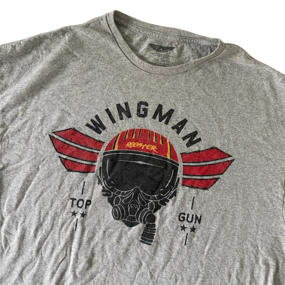 TOP GUN Maverick Rooster Wingman Men's T-shirt 3XL Gray Movie Tee 100% Cotton